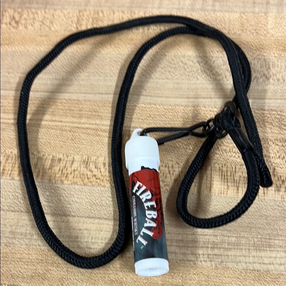 Fireball Lip Balm with Black Lanyard